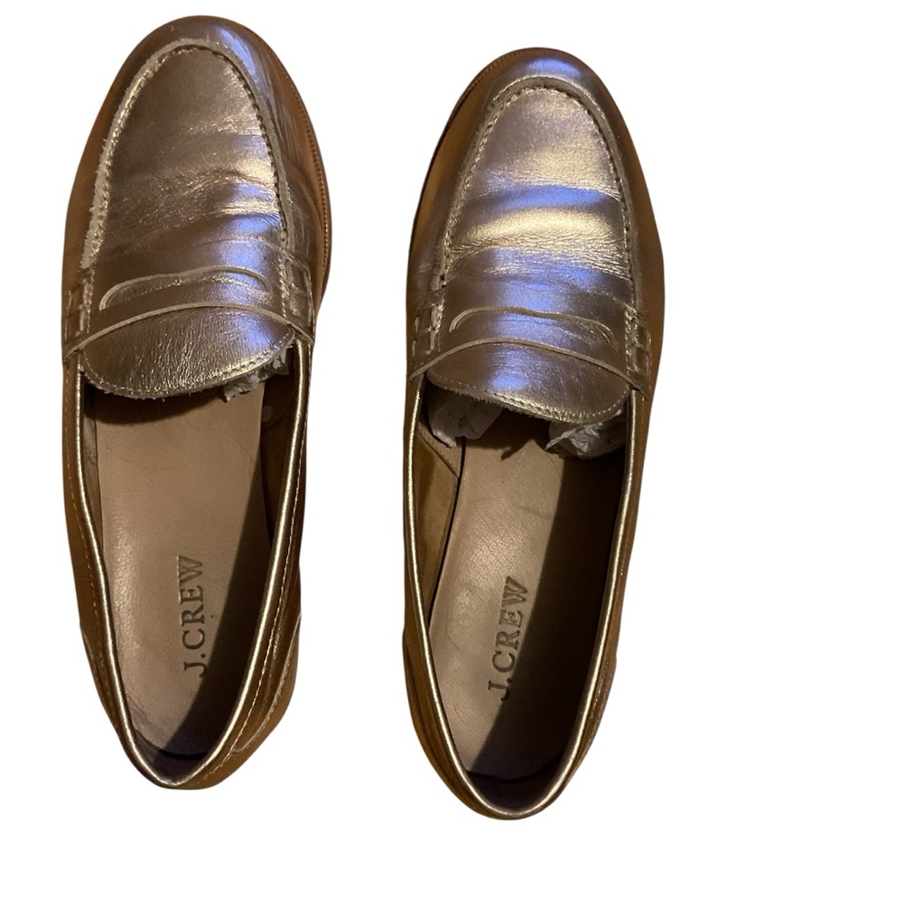 J. Crew gold leather Loafers Slip-Ons‎
